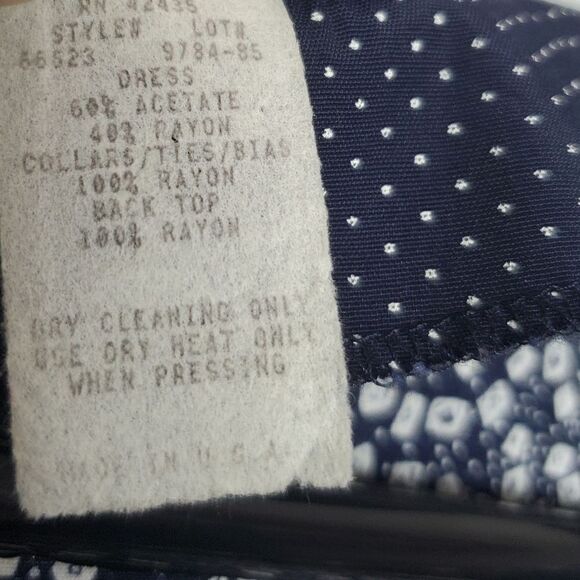 Sheri Martin 14 Vintage Dress Sleeveless Lightweight Blue White Button Up Front - Picture 7 of 7